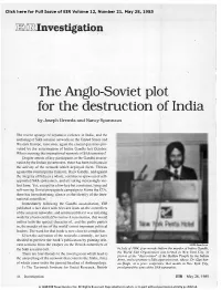 The Anglo-Soviet Plot for the Destruction of India