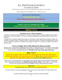 “The Parable of the Two Gates & Two Ways”