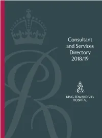 KEVII Consultant and Services Directory 2018-19