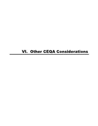 VI. Other CEQA Considerations VI