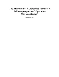 A Follow-Up Report on "Operation Murambatsvina"