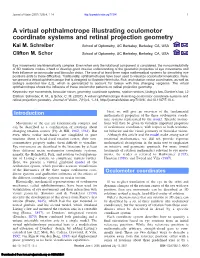 A Virtual Ophthalmotrope Illustrating Oculomotor Coordinate Systems and Retinal Projection Geometry Kai M