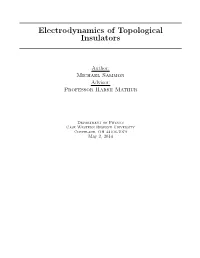 Electrodynamics of Topological Insulators
