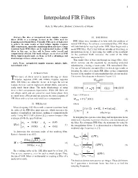 Interpolated FIR Filters