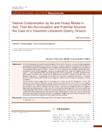 Natural Contamination by As and Heavy Metals in Soil, Their Bio-Accumulation and Potential Sources