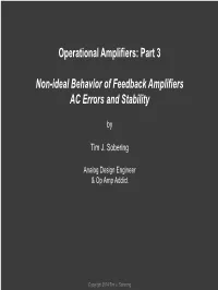 Operational Amplifiers: Part 3 Non-Ideal Behavior of Feedback