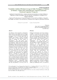 Transitivity Analysis of Election Coverage in Online Newspapers Of