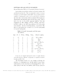 – 1– LEPTOQUARK QUANTUM NUMBERS Revised September