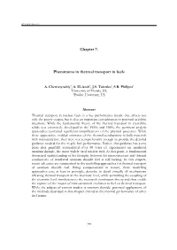 Chapter 7. Phenomena in Thermal Transport in Fuels