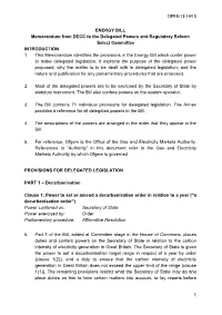 DPRR/13-14/15 ENERGY BILL Memorandum From