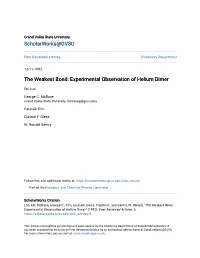 Experimental Observation of Helium Dimer