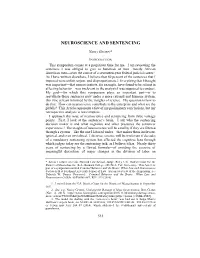 Neuroscience and Sentencing