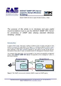 SAEAUT SNMP OPC Server Supports Jscript (PDF)