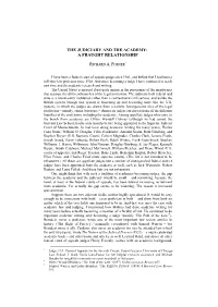 The Judiciary and the Academy: a Fraught Relationship