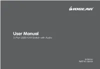 User Manual 2-Port USB KVM Switch with Audio