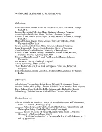 Works Cited in Alex Ross's the Rest Is Noise