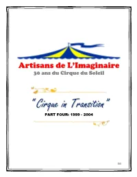 “ Cirque in Transition”