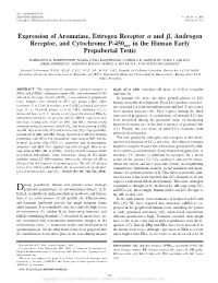 Expression of Aromatase, Estrogen Receptor and , Androgen