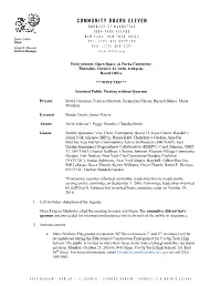 NYC Parks Department List of Capital Projects for FY18 Budget in Community District 11 That Need Funding (See Attached)