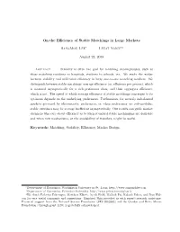 On the Effi Ciency of Stable Matchings in Large Markets Sangmok Lee