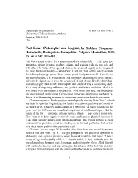 Paul Grice: Philosopher and Linguist, by Siobhan Chapman