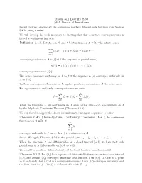 Series of Functions Theorem 6.4.2