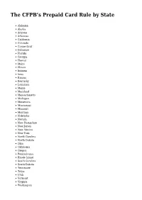 The CFPB's Prepaid Card Rule by State,NCLC Digital Library Usability