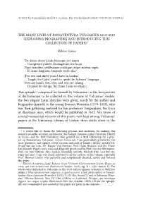 The Many Lives of Bonaventura Vulcanius 1614–2010 (Exploring Biographies and Introducing This Collection of Papers)*