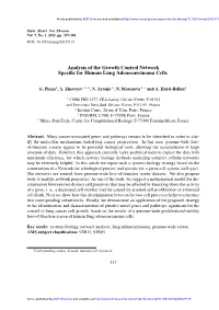 Analysis of the Growth Control Network Specific for Human Lung