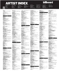 ARTIST INDEX(Continued)
