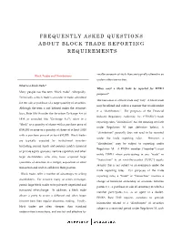 Frequently Asked Questions About Block Trade Reporting Requirements