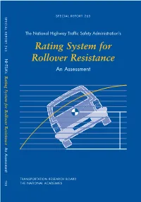 Rating System for Rollover Resistance. an Assessm