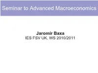 Seminar to Advanced Macroeconomics