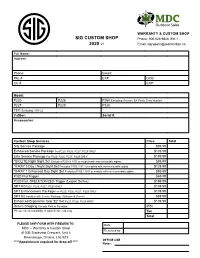 SIG CUSTOM SHOP 2020 V1