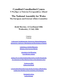 The Official Report of the Welsh Assembly