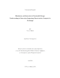 Biomimicry and Innovation in Sustainable Design: Understanding Its Innovation Supporting Characteristics Compared to Ecodesign