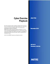 Cyber Exercise Playbook