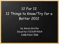 January 2012 Slides .Pdf Format