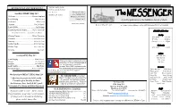 SCHEDULE of SERVICES Published Weekly by the Mcewen Church of Christ
