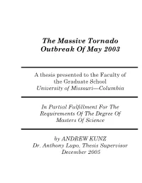 The Massive Tornado Outbreak of May 2003