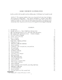 BASIC DISCRETE MATHEMATICS Contents 1. Introduction 2 2. Graphs