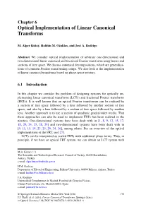 Chapter 6 Optical Implementation of Linear Canonical Transforms