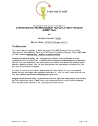 Comprehensive Case Management and Employment Program (Ccmep) Plan