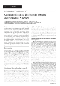 Geomicrobiological Processes in Extreme Environments: a Review