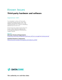 Known Issues Third-Party Hardware and Software