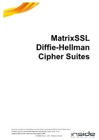 Matrixssl Diffie-Hellman Cipher Suites