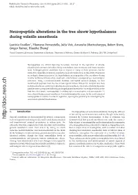 Neuropeptide Alterations in the Tree Shrew Hypothalamus During Volatile Anesthesia