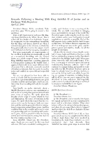 Remarks Following a Meeting with King Abdullah II of Jordan and an Exchange with Reporters April 21, 2009