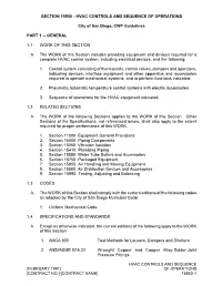 Section 15950 - Hvac Controls and Sequence of Operations
