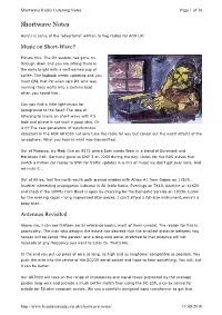 Shortwave Notes